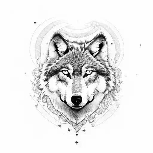 Wolf With Texas Flag