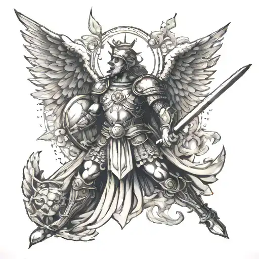 A Military-inspired St Michael With A Sword And Shield