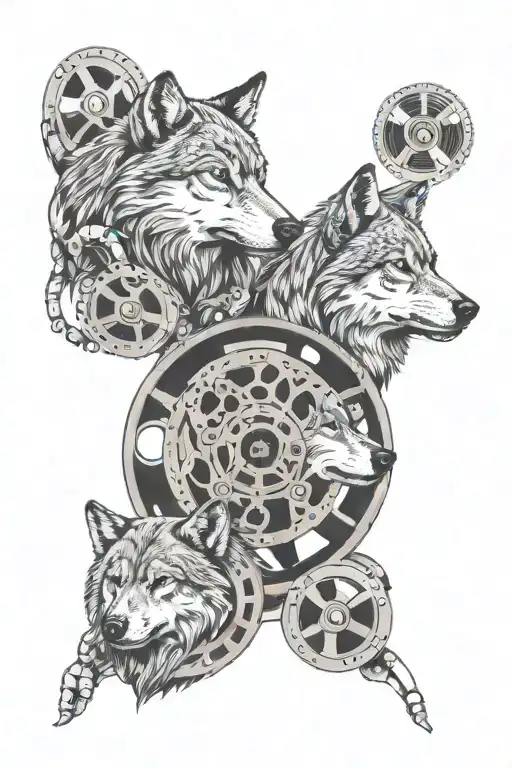 Five Wolf In Film Reel