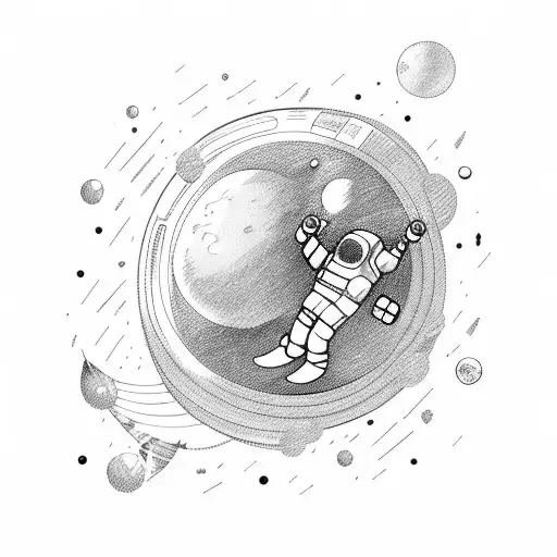 Astronaut With Planet Balloons