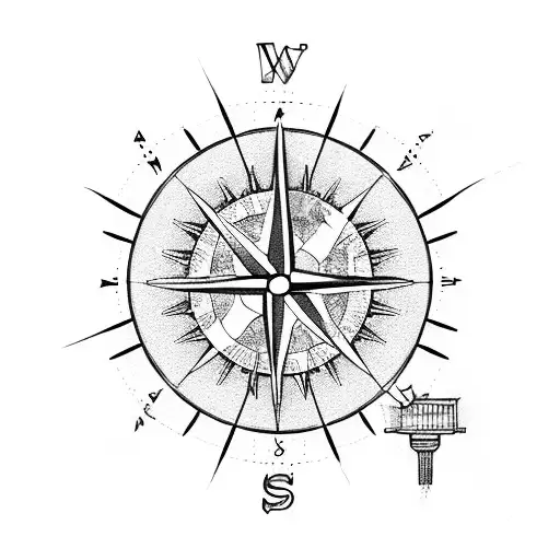 A Travel Compass With The Statue Of Liberty As The Centerpiece