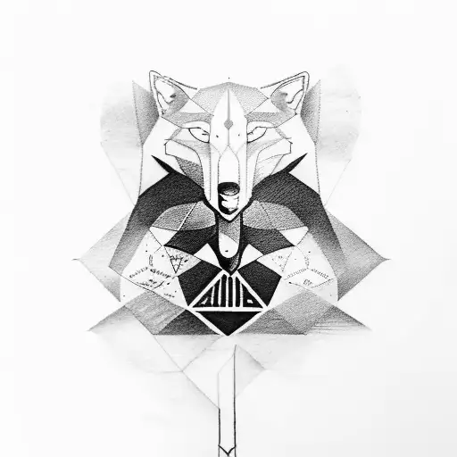 Wolf With Ancient Runes