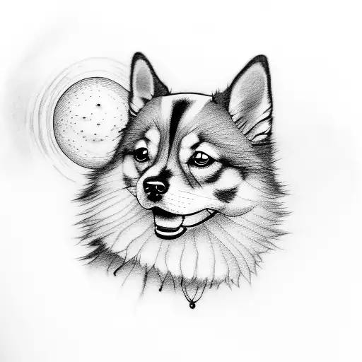 A Dog And Clouds With Sunset