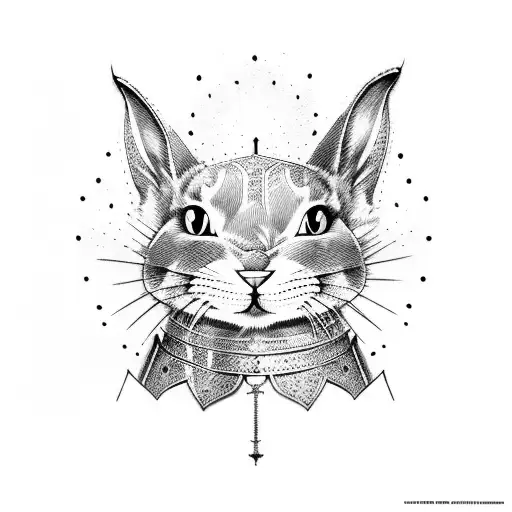 Bunny And Cat Within Armor As Knights