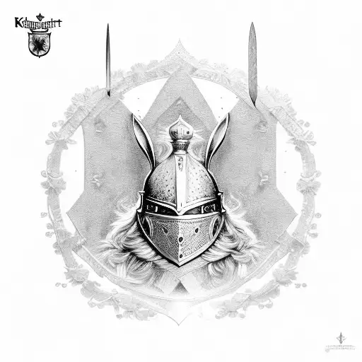 Silver Bunny As Knights With Sword