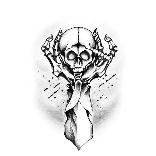 Skeleton Hand With Dagger