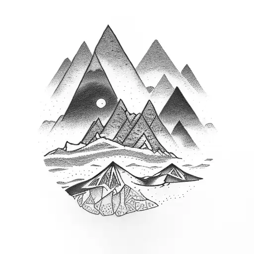 Mountain Scene Mandal Art