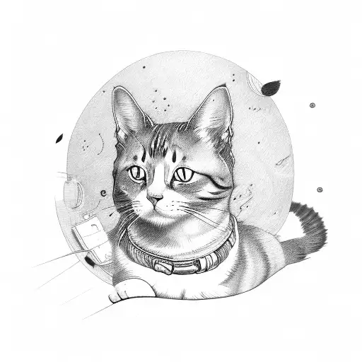 A Cat That Is Laying Around My Knee