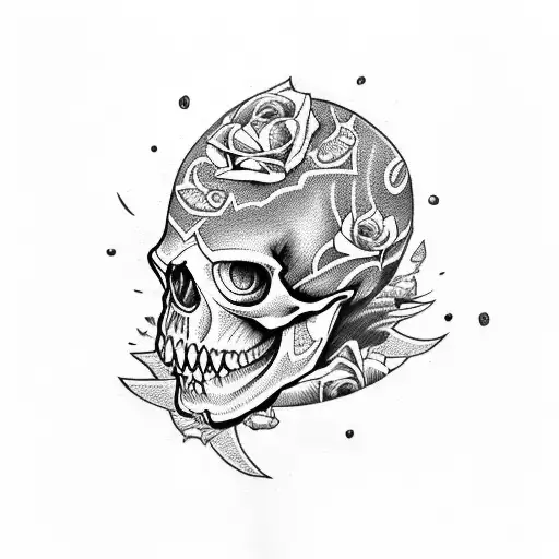 Evil Frenchie Skull With Crazy Younger