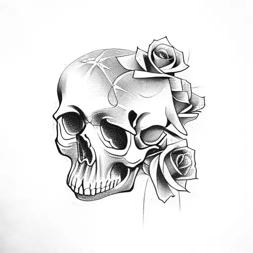Roses Skull And Scripture