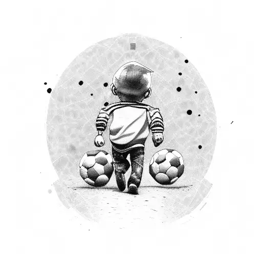 Kid On Dads Shoulders Holding Soccer Scarf