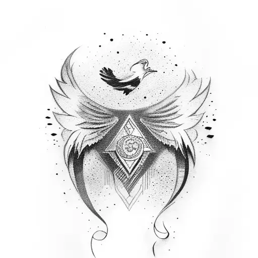 A Philosophical Quote Written In A Calligraphy Style With A Small Eagle Perched On Top