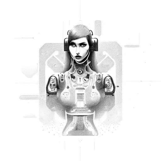 Full Body Cyberpunk Woman With Augmentations