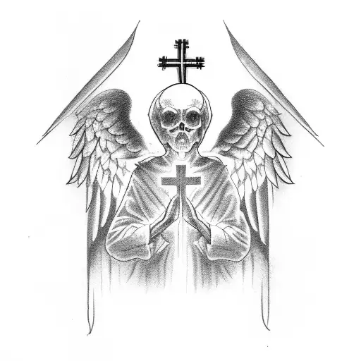 Cross With Angel Wings And The Name Dad