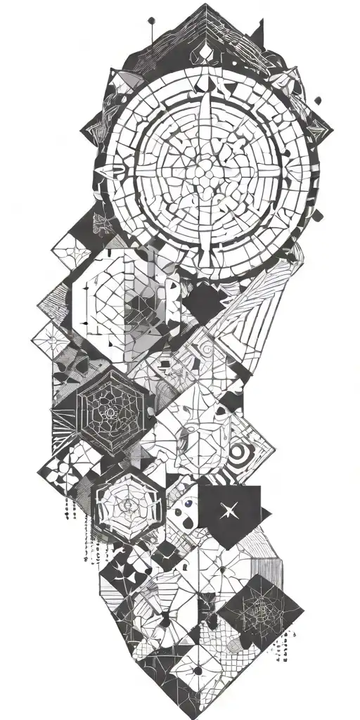 Geometrical Shapes Design Incorporating Elements Of Technology