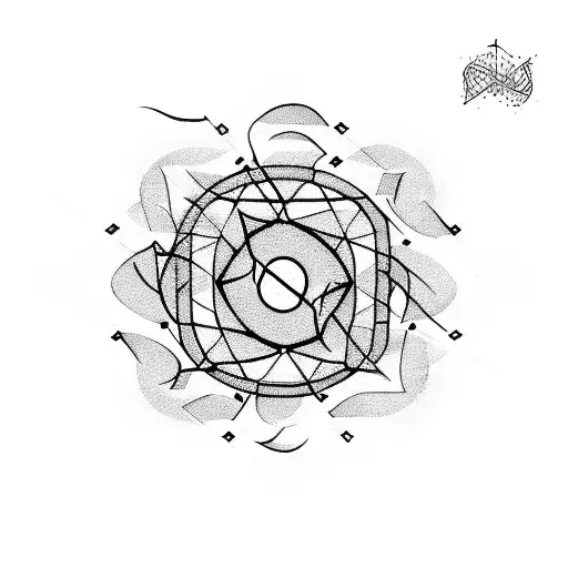 Triathlon Symbols Integrated Into An Abstract Geometric Design