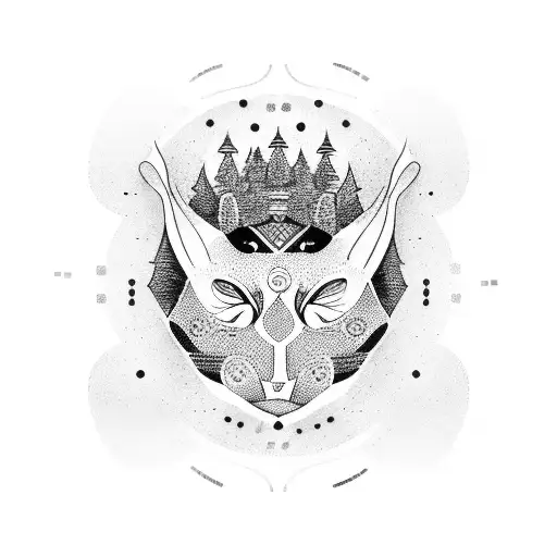 Scandinavian Pattern With Empty Space For The Word