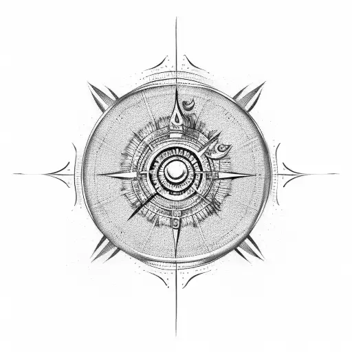 Single Dragon With Compass