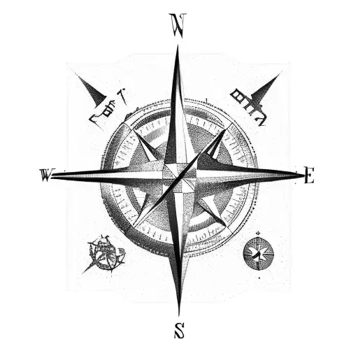 Compass With Arrow About Finding Your Way In Life