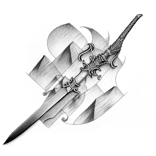 Sword Next To A Branch