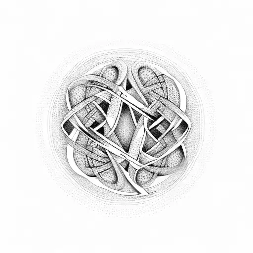 A Detailed Illustration Of A Pair Of Scissors And A Sewing Needle Forming A Infinity Symbol