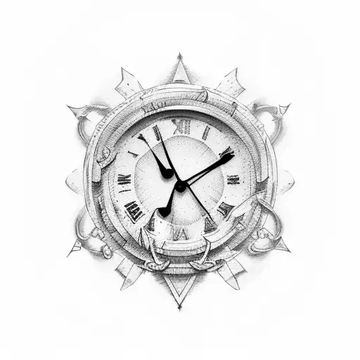 Anchor And Rose Hourglass