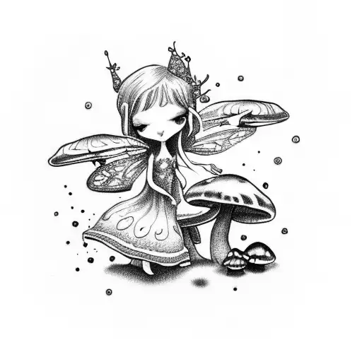 Fairy Cute With Mushrooms