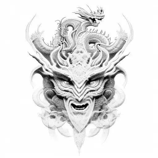 Faceless God And Dragon Face Mixed