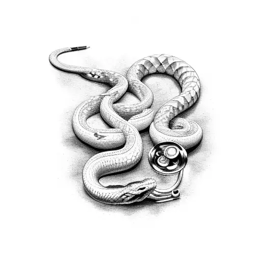 A Stethoscope Forming The Shape Of A Snake