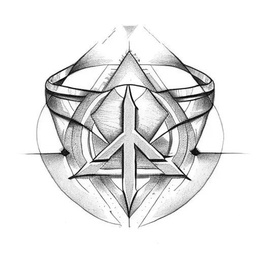 Forearm Ring Tattoo With Peace Triangle
