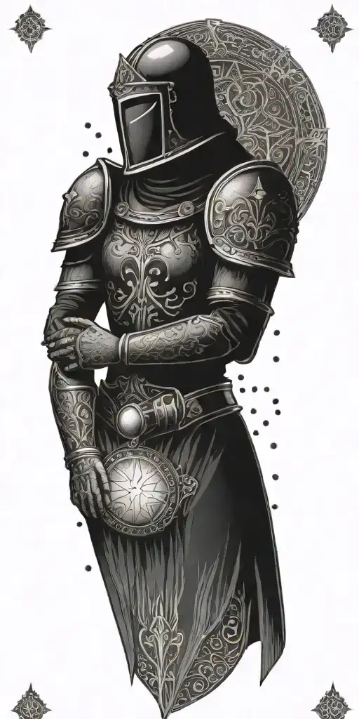 Tarot Card Deck Surrounded By Armor