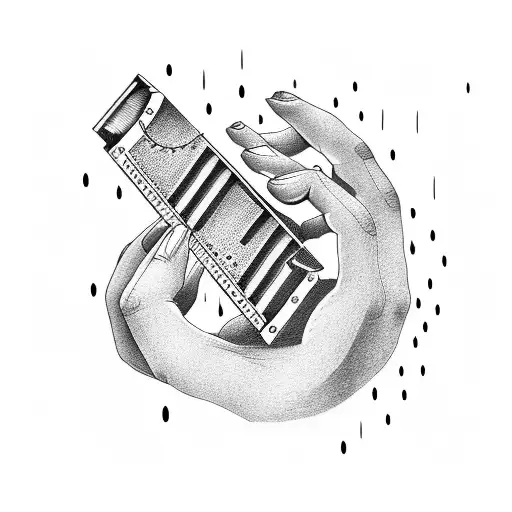 Harmonica With Music Notes