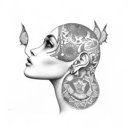 Beautiful Tattoo On The Neck