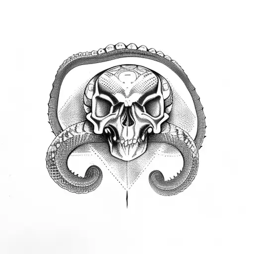 Rattlesnake With A Skull And Rattle As A Spine