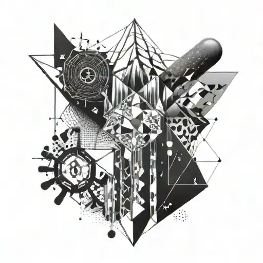 Create A Tattoo Design Inspired By Edm Music Festivals With Abstract Geometric Shapes