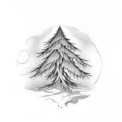 Pine Tree With Roots That Spell Out 2600