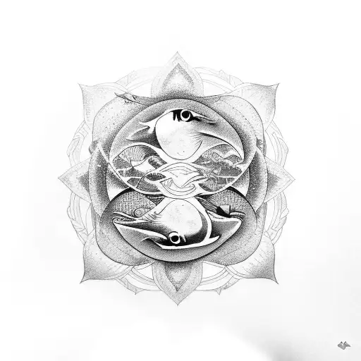 Pisces Sign With Lotus