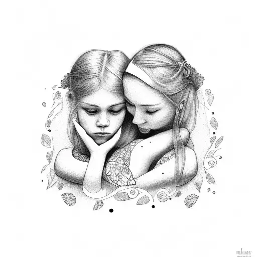 My Wife And My Daughter Hugging Each Other