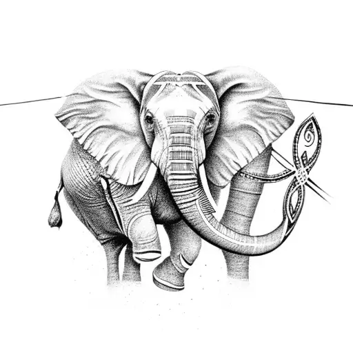 Elephant With Cross