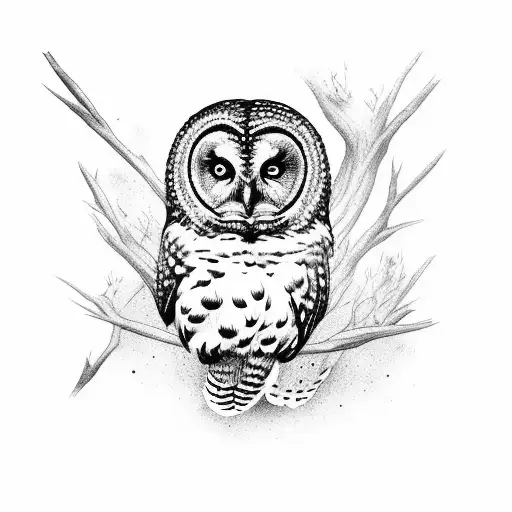 Northern Spotted Owl On A Branch