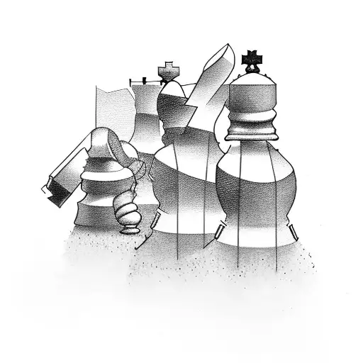 Thinker Sculpture With Chess