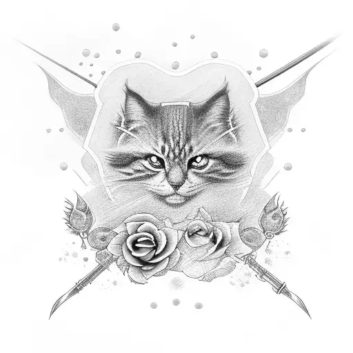 Katana Con Rosas Asiaticas