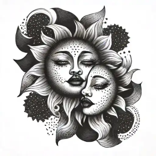 Sun And Moon Kissing Lips