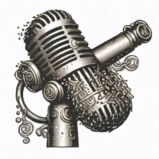 A Vintage Microphone With Money Raining Down