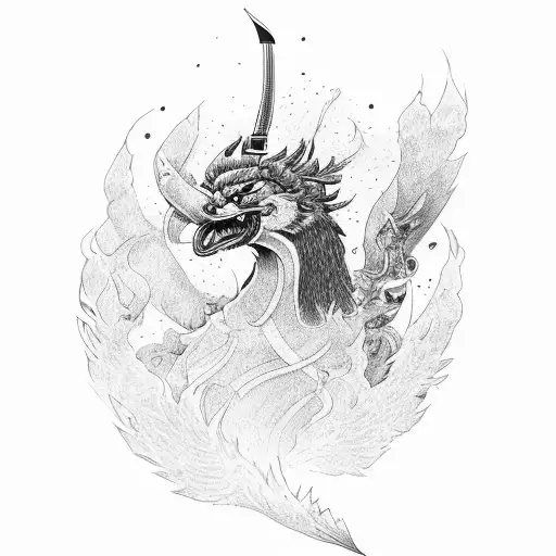 A Samurai With Pheonix