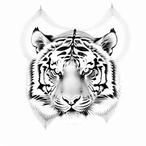 Tiger With A Cross And Date