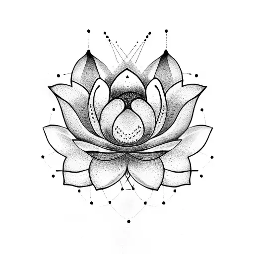 Binary Code Forming A Lotus Flower