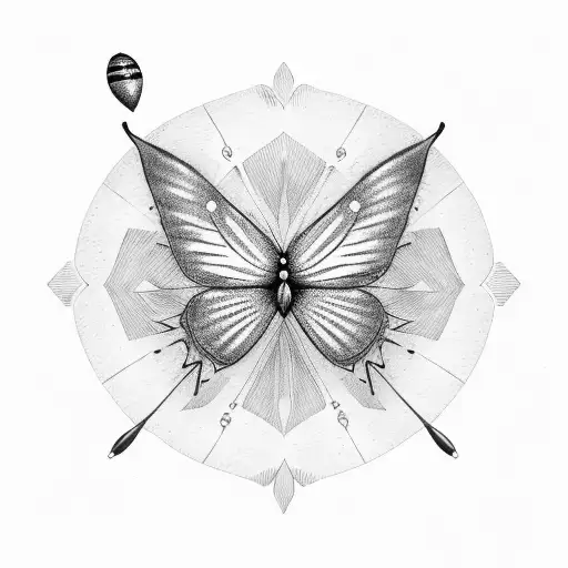 Fencing Sword And A Flying Butterfly