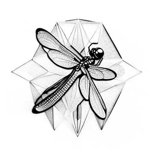 Dragonfly Made Of Diamond-shaped Glass Tiles
