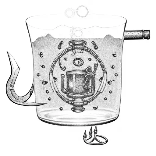 Beer Mug With Fishing Hooks As Handles